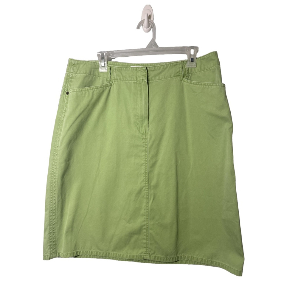 NWOT TALBOT’S Size 16 Lime Green Twill Cotton Midi Skirt